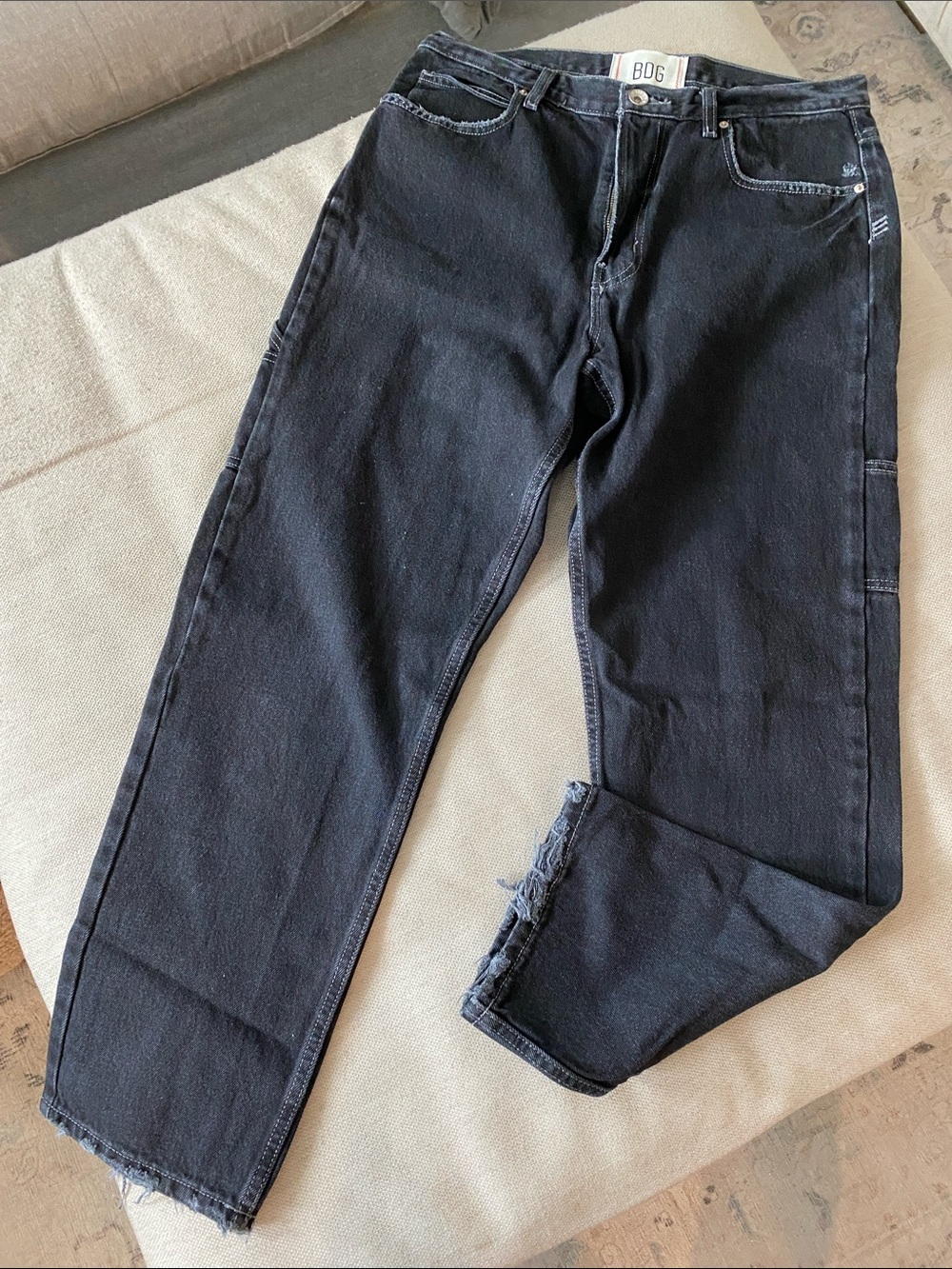 BDG UO 33W 32L Black Relaxed Straight-Leg Jeans for Men